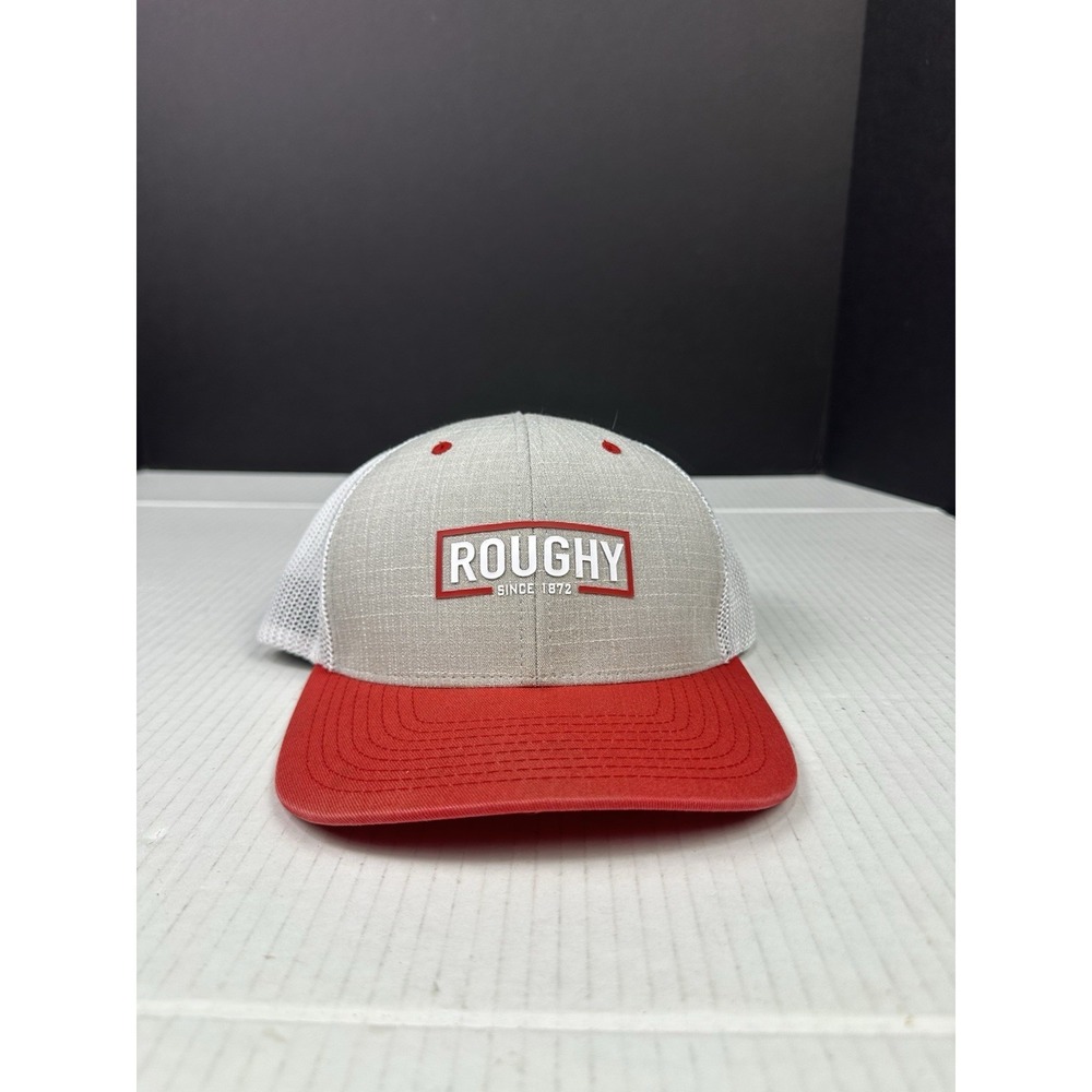 Hooey Roughy Hat Cap Mens Snap Back Red/Gray Mesh Trucker Embroidered Logo - Picture 2 of 5